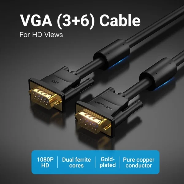22630f3b13943dfcdd4718cd3c0dd6be.webp Vention VGA 15 Pin Male to Male Cable