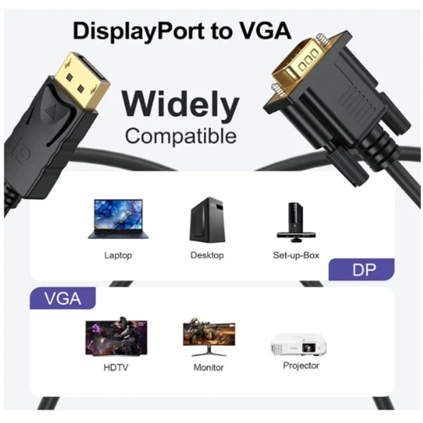 7a3253f22dddb8bd92aae88b269e51ec.webp DisplayPort to VGA Cable 1.8m