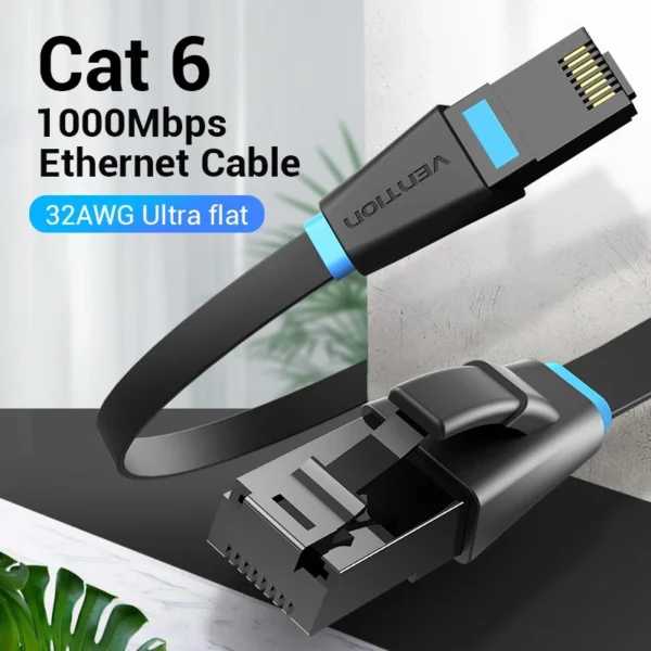 b3d1acb8210485ec9025efd7ba909390.webp Vention Cat6 Flat Ethernet Cable RJ45